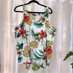 Tropical print tank 2X